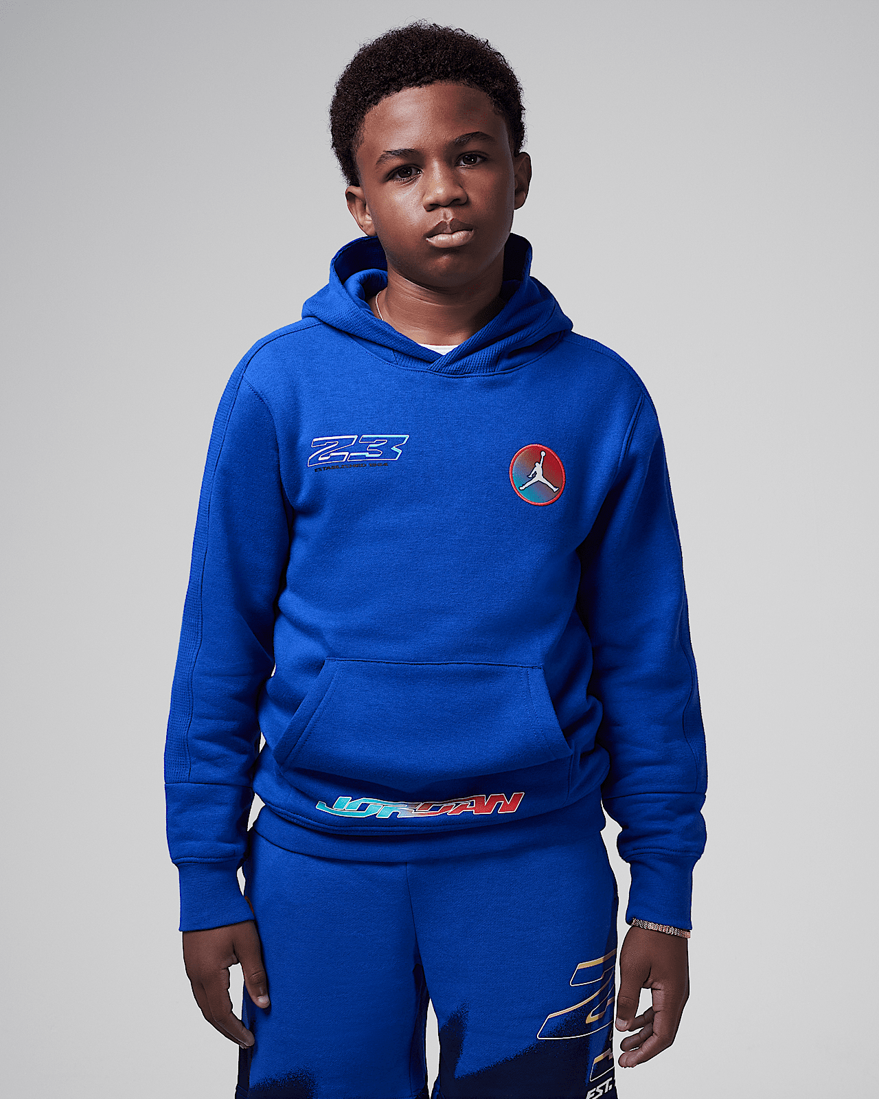 Jordan MJ Moto Big Kids Fleece Pullover Hoodie 8720.0 Sneaks.kg